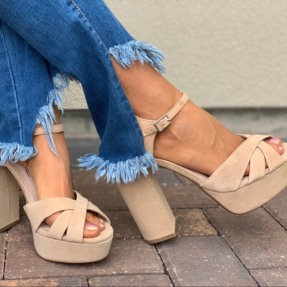 Genuine Suede Towering Heel Platform Sandal - Picture 4 of 8